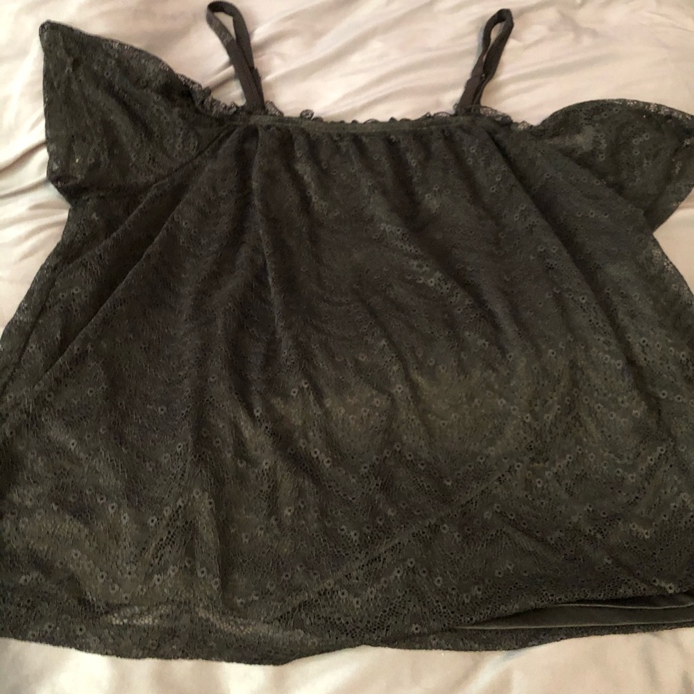 Black off the shoulder lace top